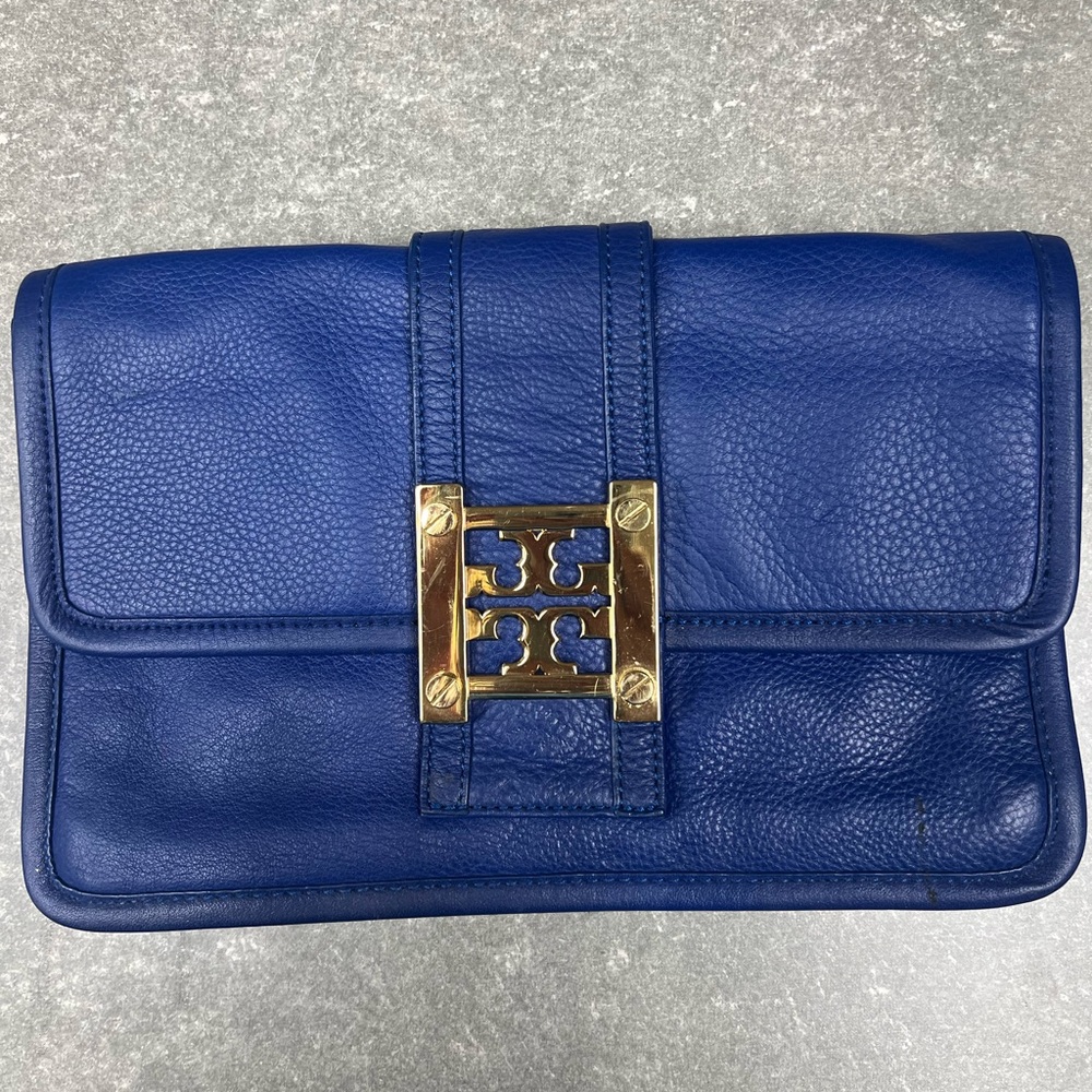 Tory Burch blue handbag clutch